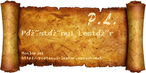 Pöstényi Lestár névjegykártya